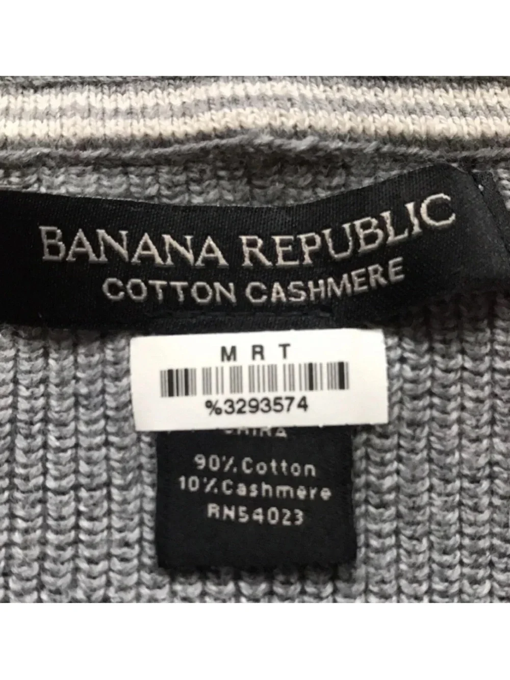 Banana Republic grey cotton cashmere sweater XL